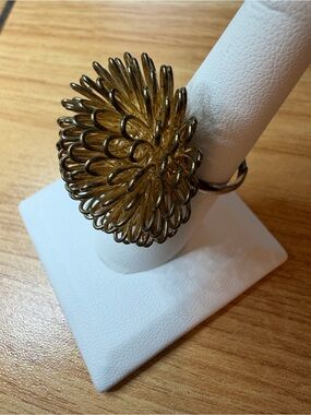 Gold Floral Statement Ring - Women Accessories